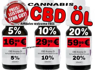 Cannabis CBD Hanf ÖL ab 16,99€ Tiefstpreise Vollspektrum zertifiziert Labor-Analysen
