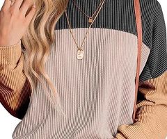 Damen Locker Langarmshirt Casual Pulli