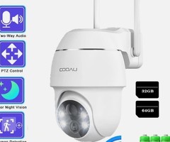 COOAU 2K Überwachungskamera Aussen Akku PTZ WLAN IP Kamera mit Farbe Nachtsicht