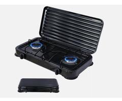 Campingkocher / Gaskocher - 2-flammig - Schwarz