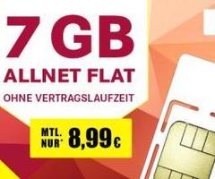 Allnet-Flat mit 7 GB LTE – nur 8,99 € mtl.*